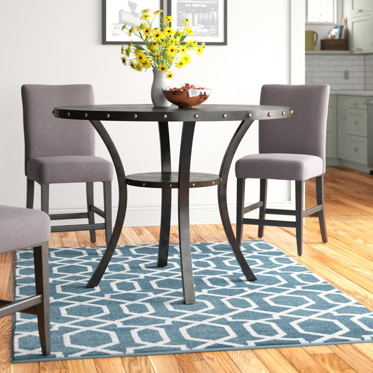 Andover Mills Aadvik Round Metal Base Dining Table Reviews Wayfair